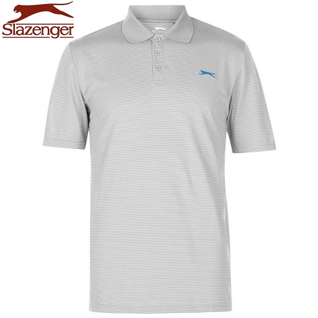 Áo thun nam Slazenger Micro Stripe Golf Polo (màu Grey) - Hàng size UK