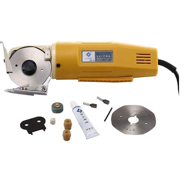 Máy cắt vải cầm tay Đài Loan YJ 70 (70mm), kèm thêm 1 lưỡi dao, 1 đá mài dao, dụng cụ bơm dầu
