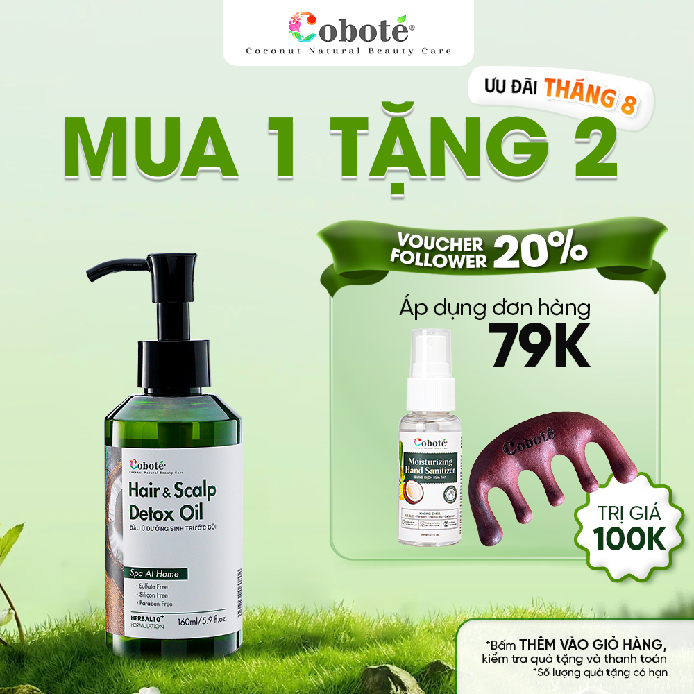 Dầu ủ thải độc da đầu Cobote giảm 70% rụng tóc sau lần đầu sử dụng 60ml/160ml