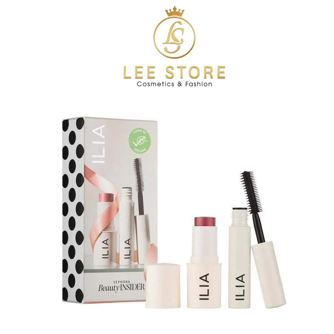 Set trang điểm ILIA mini gồm mascara và má hồng birthday Sephora 2023