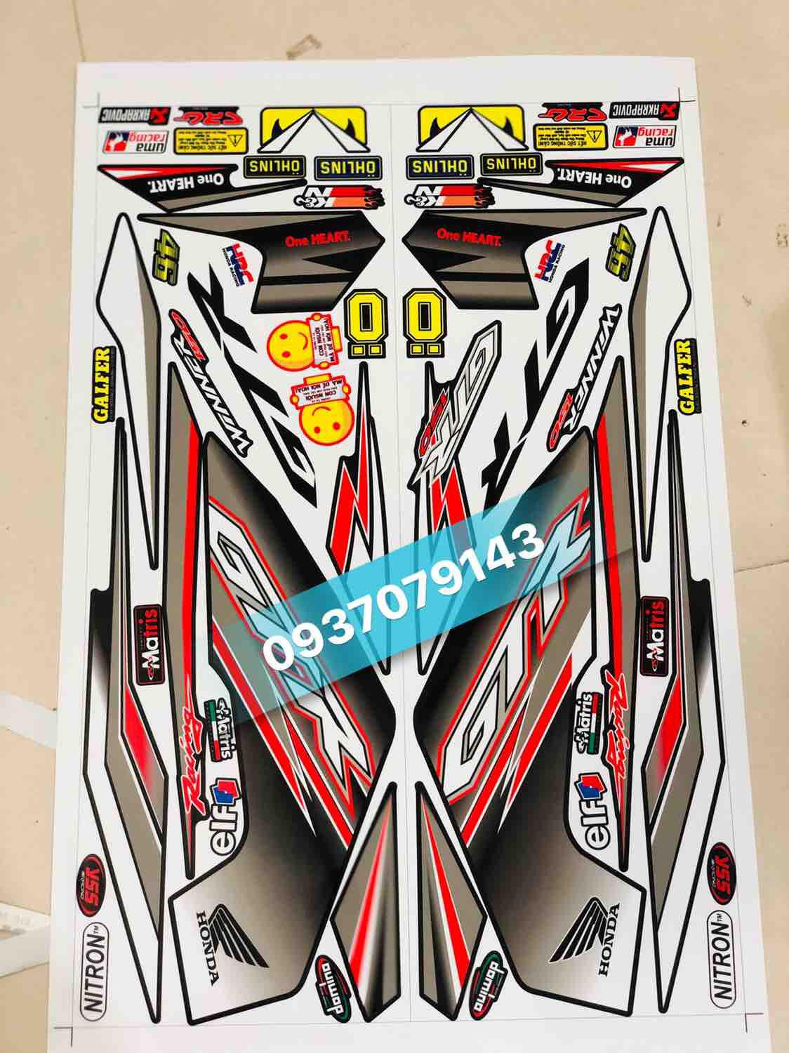 [ QUÍ KHÁCH VUI LÒNG MANG TEM RA TIỆM CHO THỢ DÁN] TEM RỜI winner GTR dán xe đen