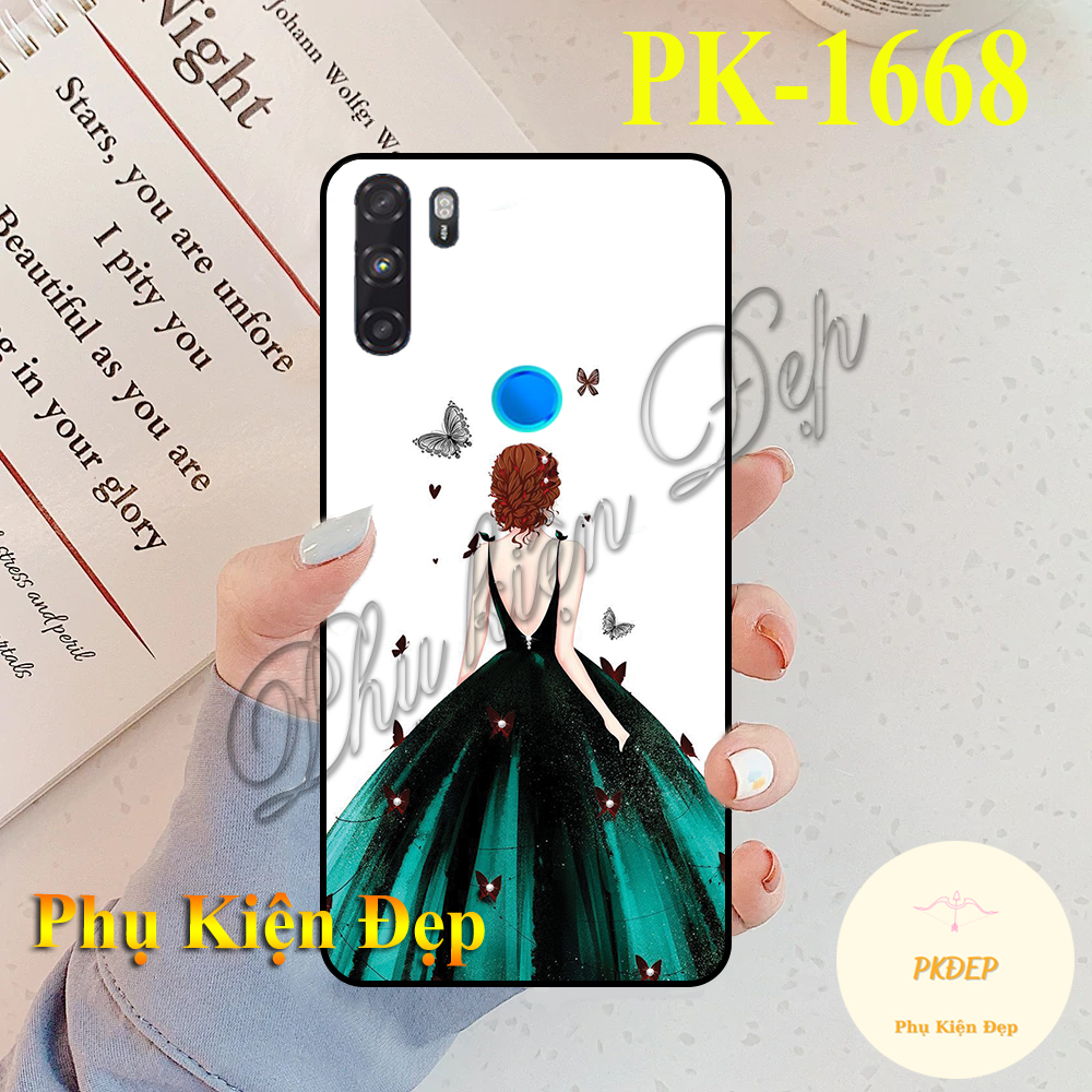 Ốp lưng Vsmart Active 3 - Ốp dẻo đen in hình Cô gái