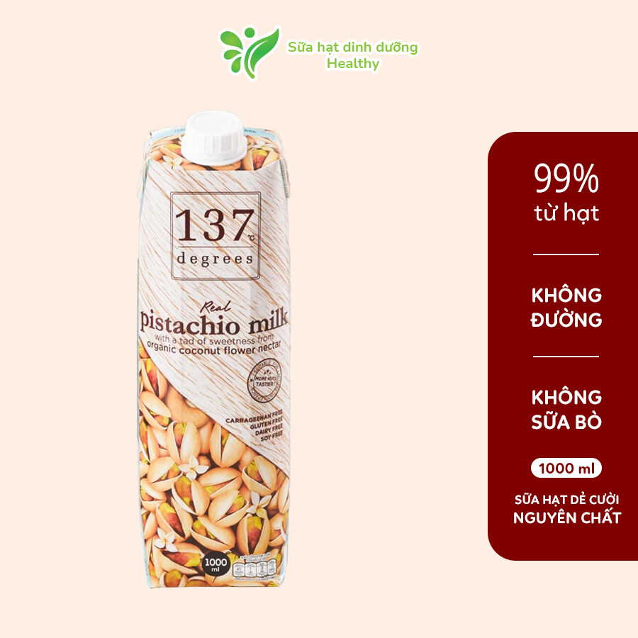 Sữa Hạt Dẻ Cười Nguyên Chất 137 Degrees Thái Lan - Không Đường, Không Sữa Bò, Không Đậu Nành (Hộp 1000ML)