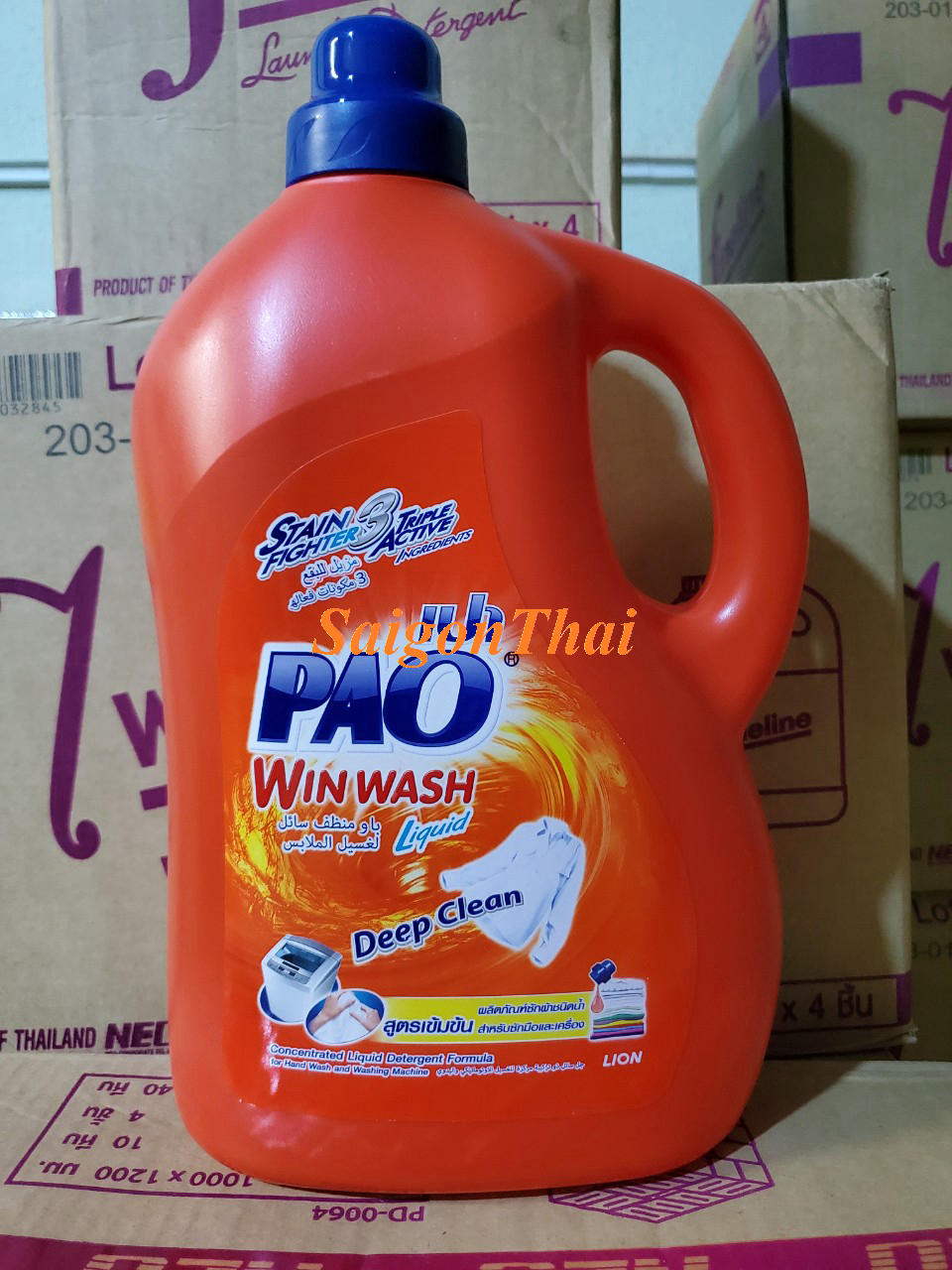 (SGT) Nước giặt đậm đặc hiệu Pao màu Cam (Can 3 lít)