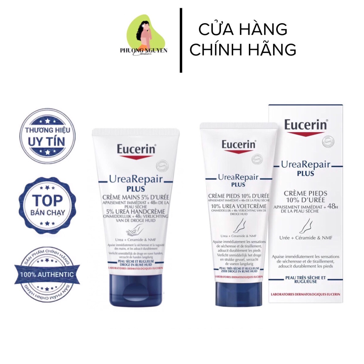 [Bill Pháp] Kem Dưỡng Da Tay Và Da Chân Eucerin UreaRepair Plus 5% Urea Handcreme