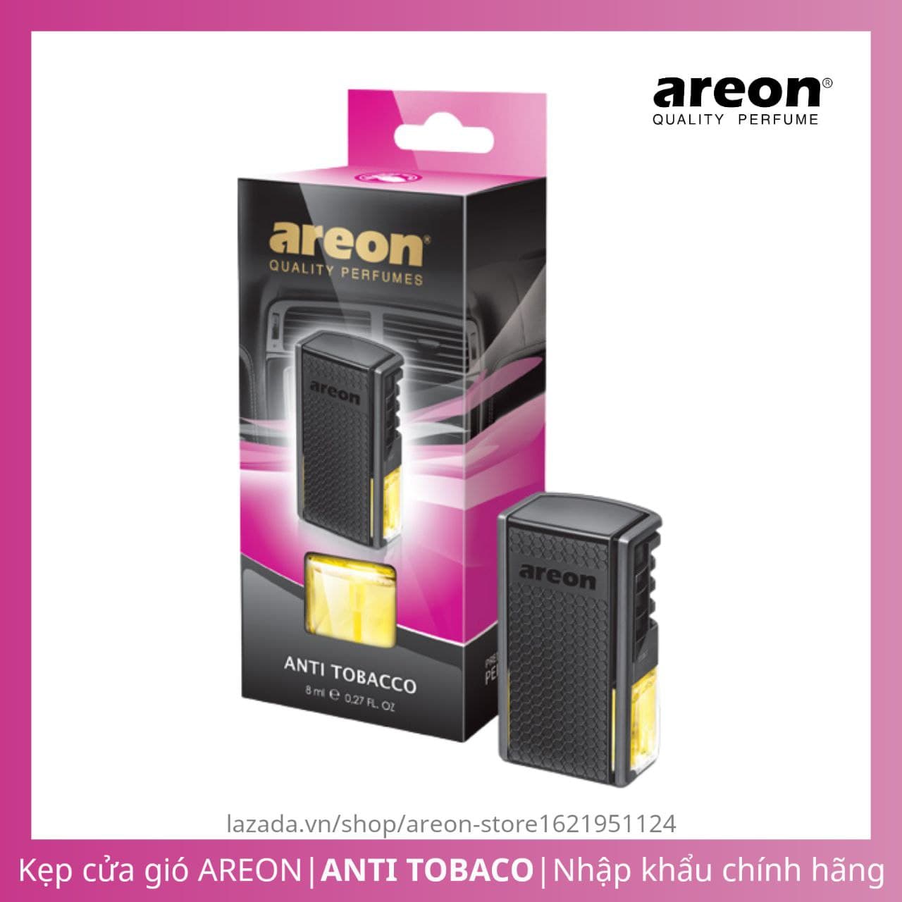 Nước Hoa Kẹp Cửa Gió Xe Hơi Cao Cấp Areon Car (Anti-Tobaco) Khử Mùi Nhanh Chóng - Nhập Khẩu Chính Hãng