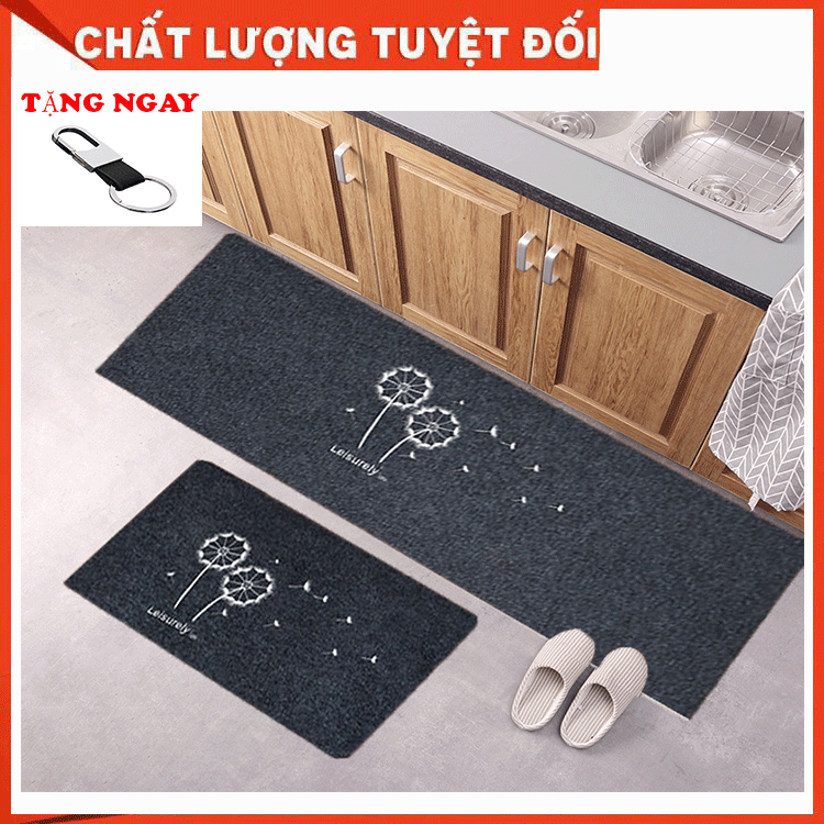 Thảm bếp 3d , thảm chùi chân siêu thấm, bộ 2 thảm