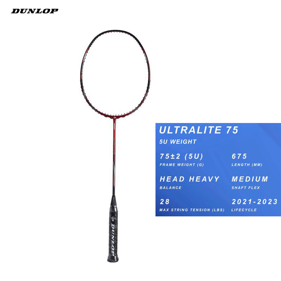 Vợt cầu lông Dunlop Dunlop Ultra lite 75 G6 - Vợt công - hàng nhập khẩu chính hãng - tặng kèm cuốn cán, bao đựng vợt