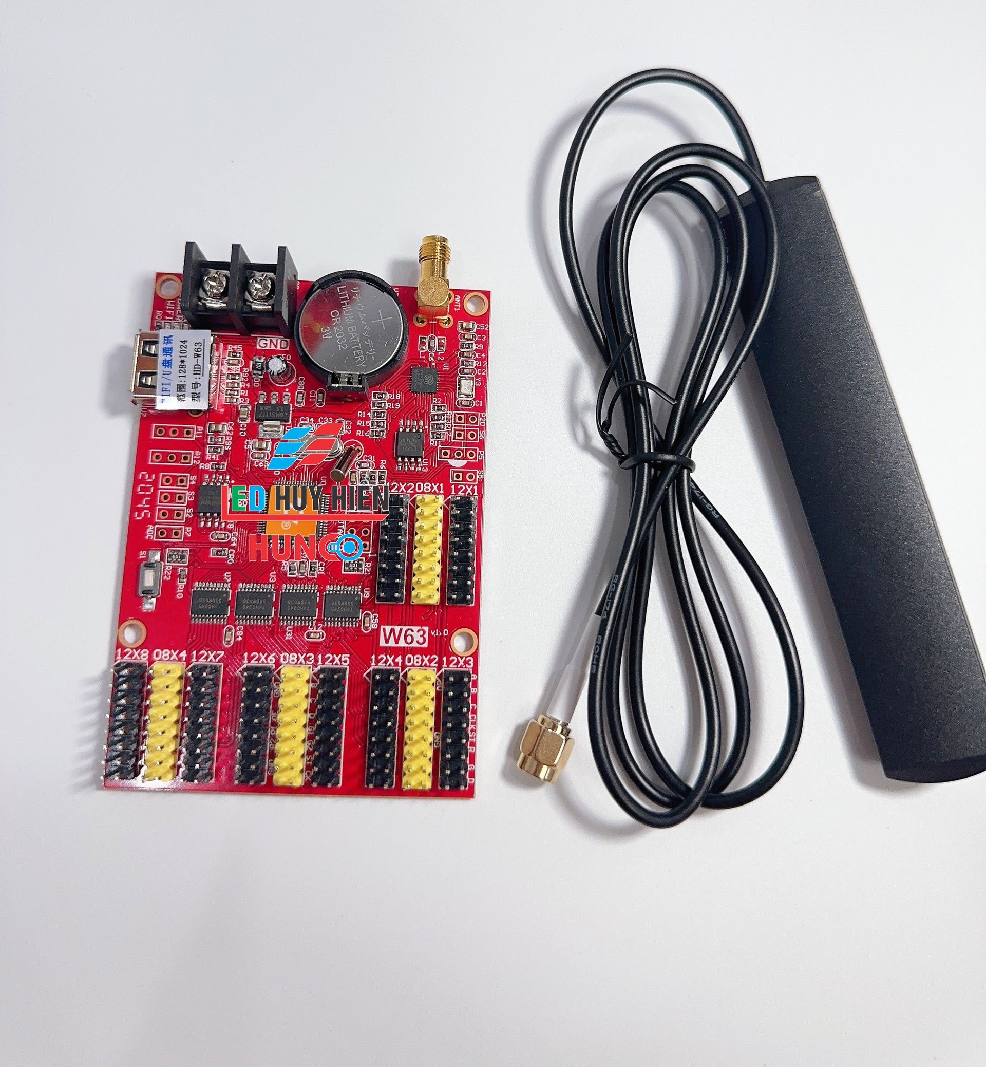 Card hd w63 dùng cho 8 tầng module led 1 màu và 3 màu