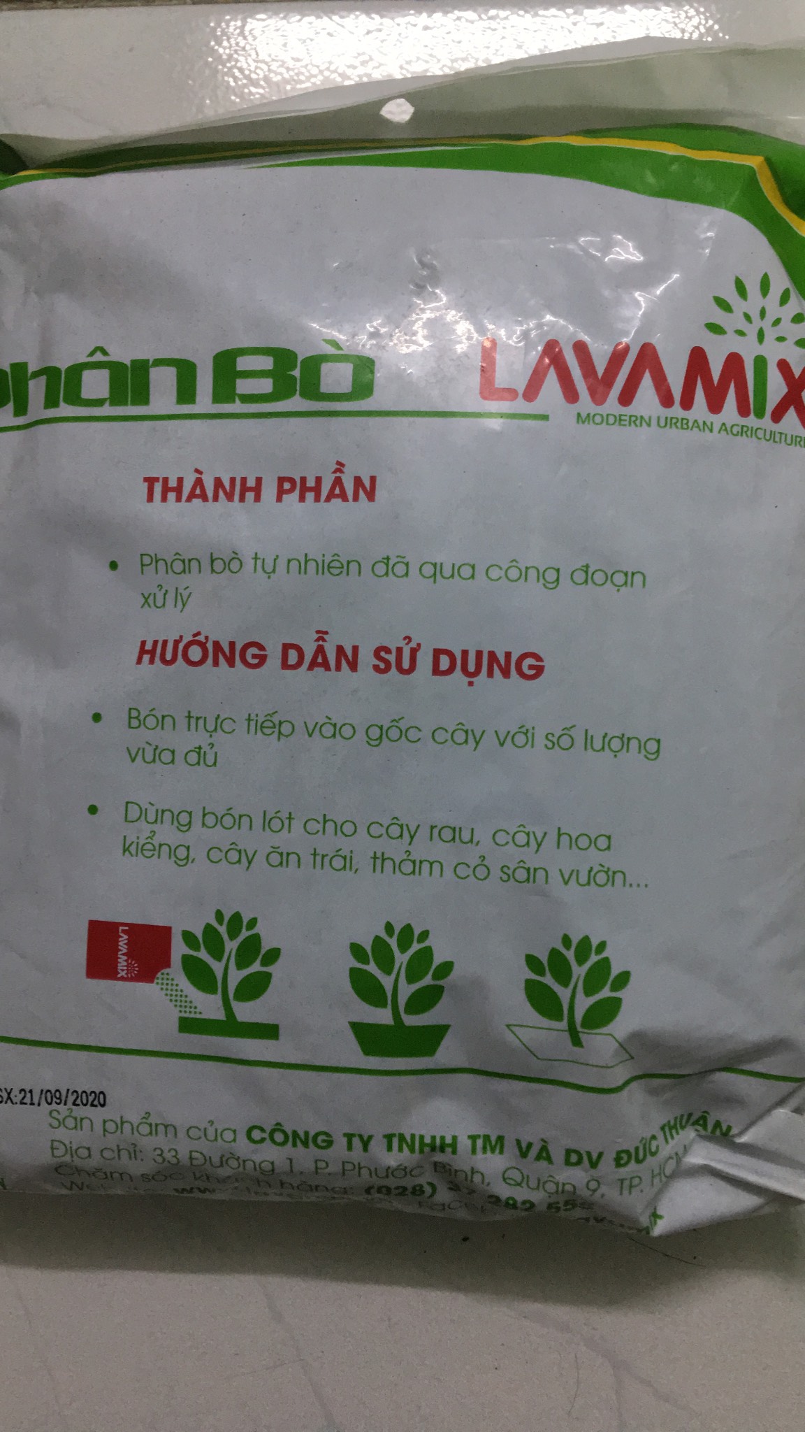 Phân bò sạch lavamix bón cho cây trồng gói 10 lít