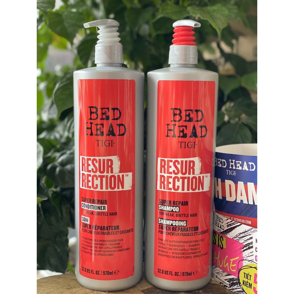 Cặp dầu gội xả Tigi đỏ 970ml, siêu phục hồi tóc khô xơ, hư tổn