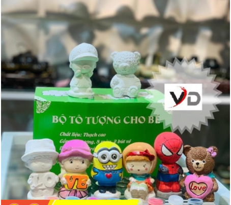 BỘ TÔ TƯỢNG BẰNG THẠCH CAO BÁT TRÀNG 10 TƯỢNG KÈM MÀU