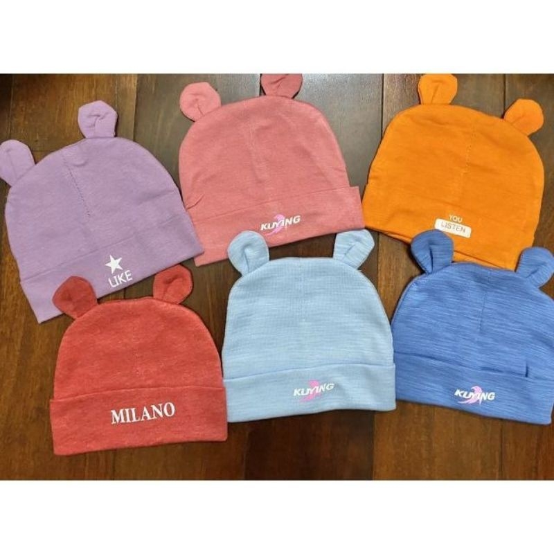 Mũ coton 2 lớp mềm mại cho bé 0-6 tháng tuổi