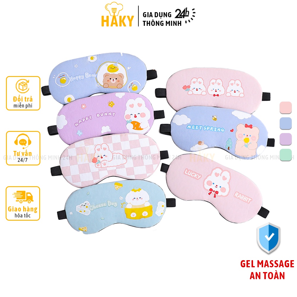 Bịt mắt ngủ có túi gel massage giúp thư giãn mắt, che mắt chống chói khi ngủ HAKY058