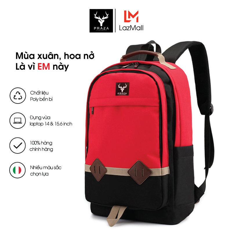 Balo thời trang, balo unisex cá tính, balo du lịch cỡ lớn có ngăn đựng laptop 15.6 inch praza - bl167