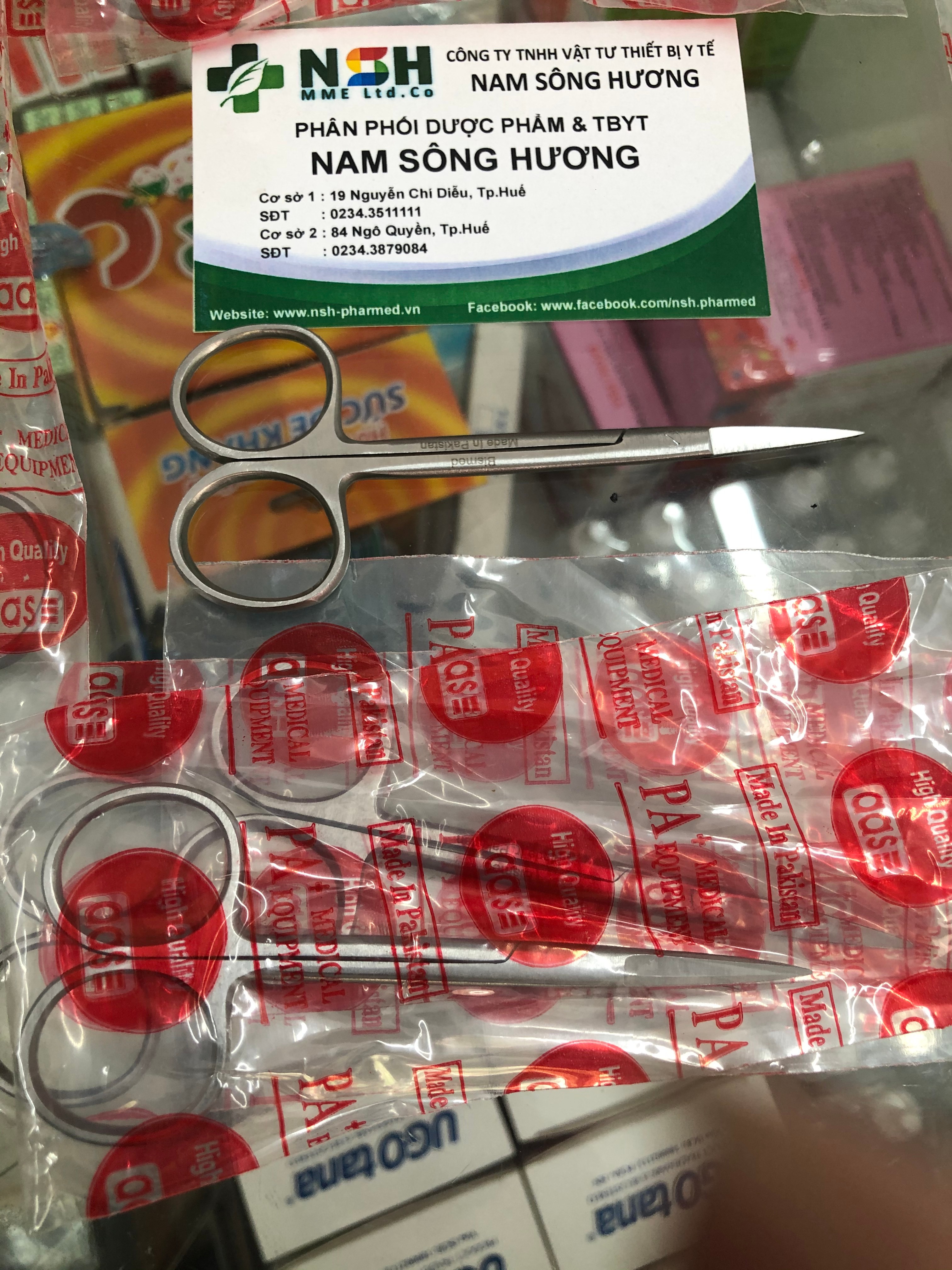 Kéo y tế cắt chỉ thẳng hai đầu nhọn, kéo y tế thẳng nhọn 10cm 12cm