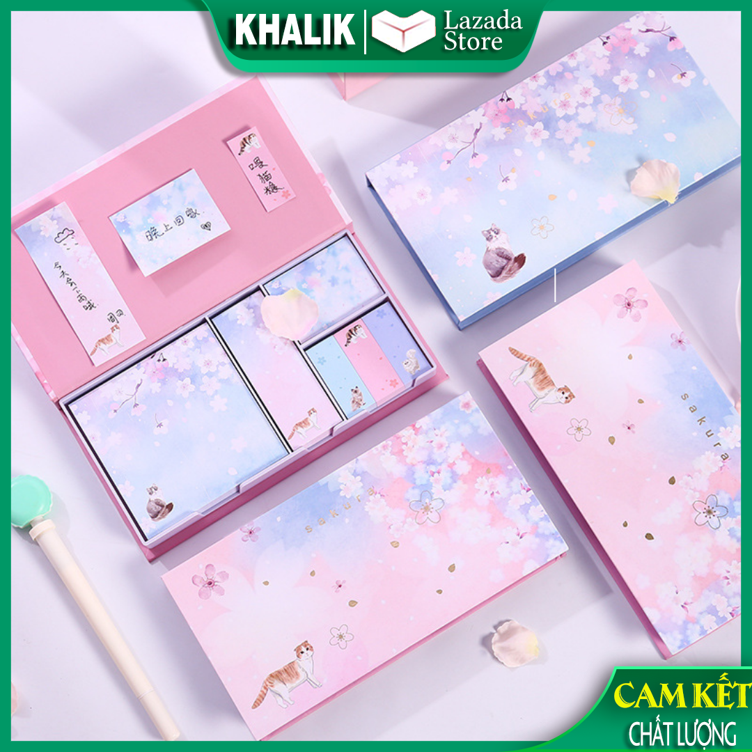 Hộp 6 tập giấy note, giấy ghi nhớ kiểu Hàn Quốc - Hàng đẹp