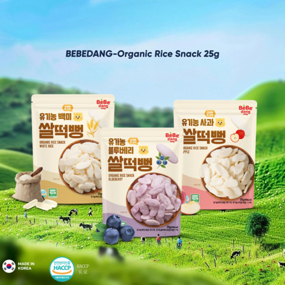 Bánh Gạo Miếng Dẹt Hữu Cơ Bebedang 25g Cho Bé Từ 6 Tháng – Giòn Tan, Dễ Tan, Lành Tính