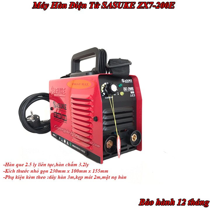 Máy hàn điện tử sasuke zx7 200n-có đồng hồ hiển thị dòng hàn-bảo hành 12 tháng-máy hàn que mini