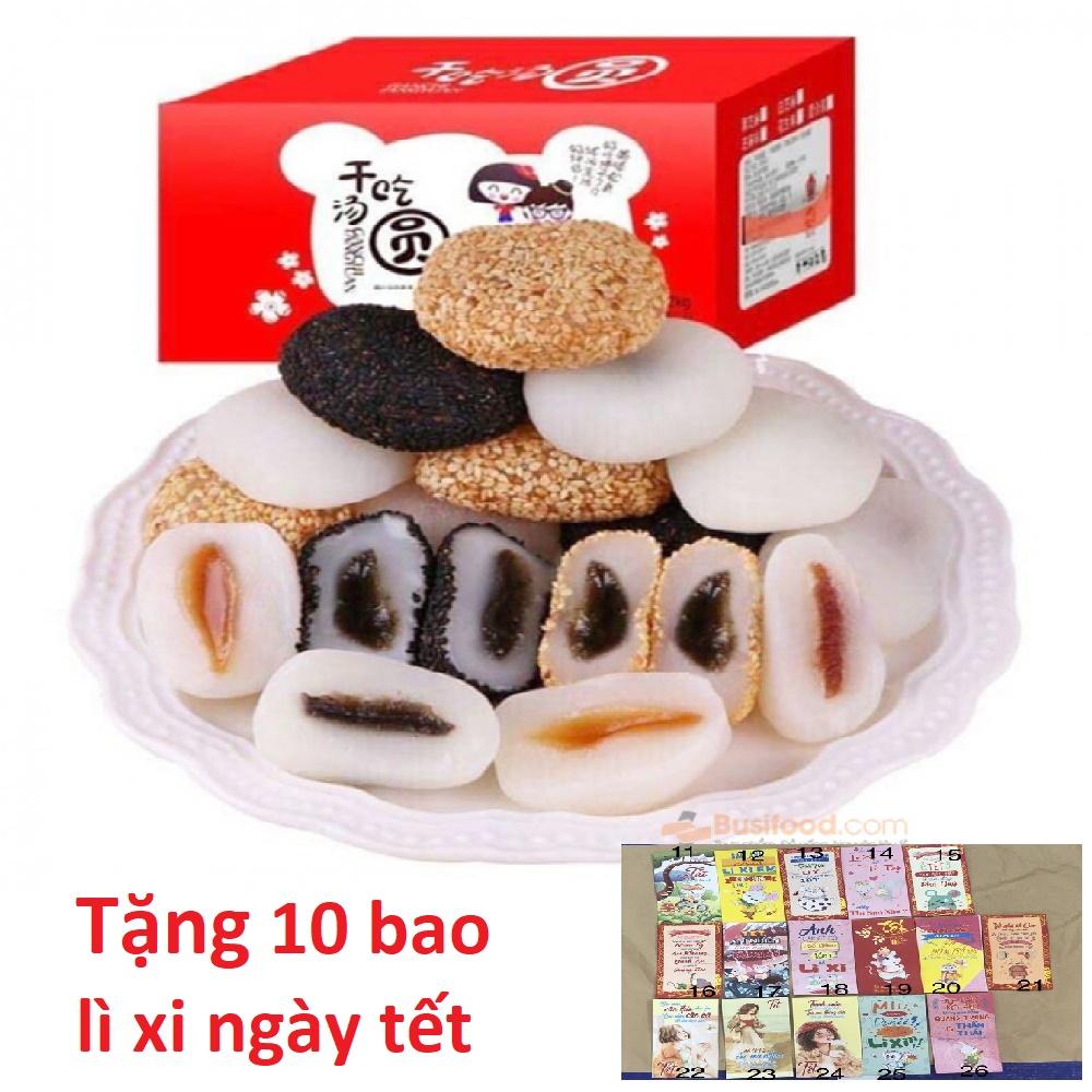 1kg cái Bánh MOCHI tròn mix 4 vị tặng 10 bao lì xì ngày tết