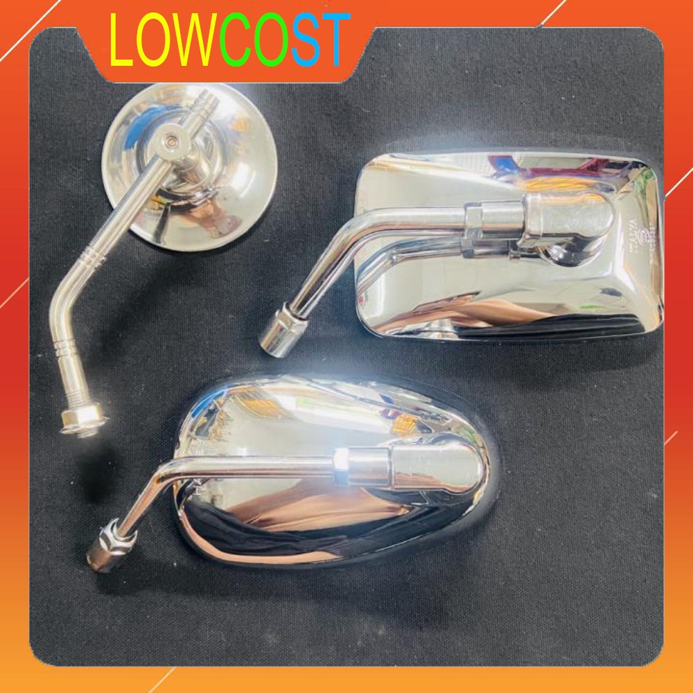 Gương Chiếu Hậu Xe Máy Kính Xanh Nano Chống Chói, Chân Thép Xi Inox Cực Đẹp