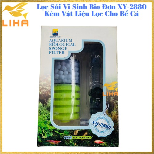Lọc sủi vi sinh hơi bio bông đơn xy-2880 kèm vật liệu lọc cho bể cá