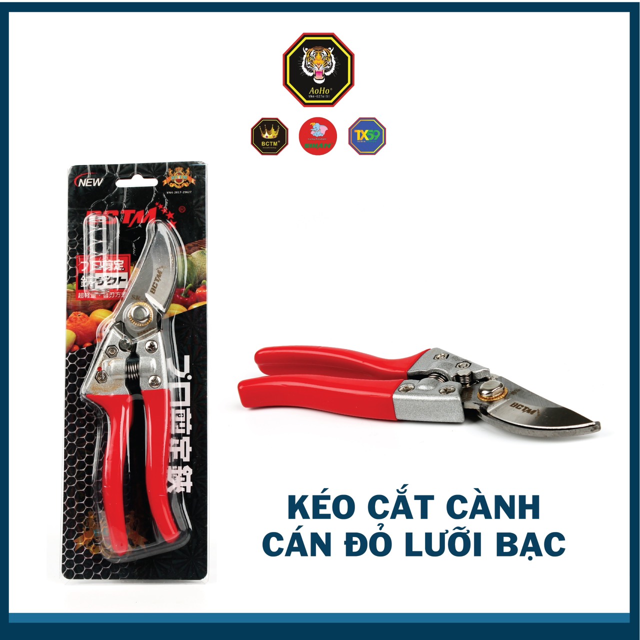 Kéo vườn - kéo cắt cành bctm - cán đỏ - mẫu mới - tặng kèm lò xo - hàng chất lượng - chính hãng