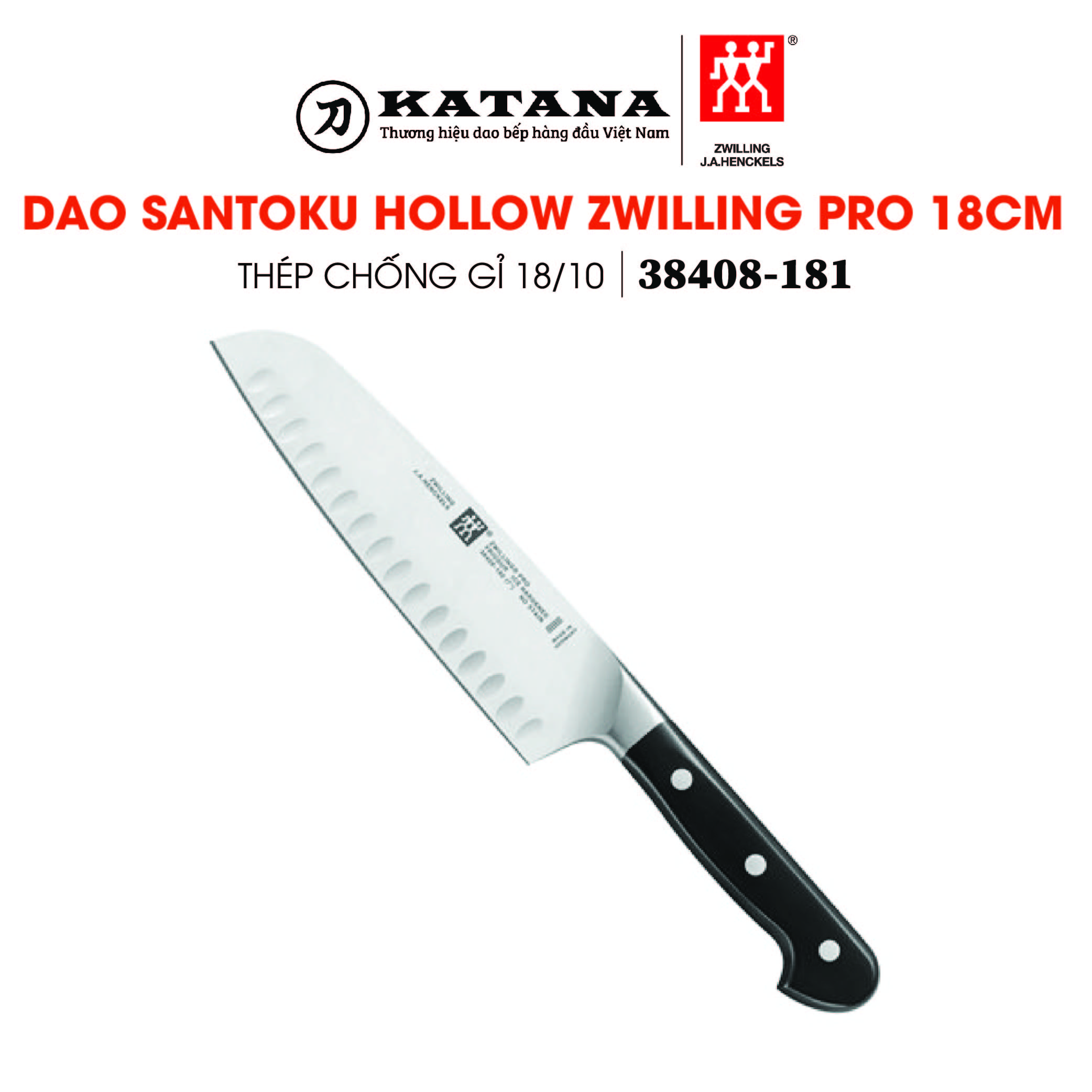 Zwilling - dao santoku hollow zwilling pro - 18cm