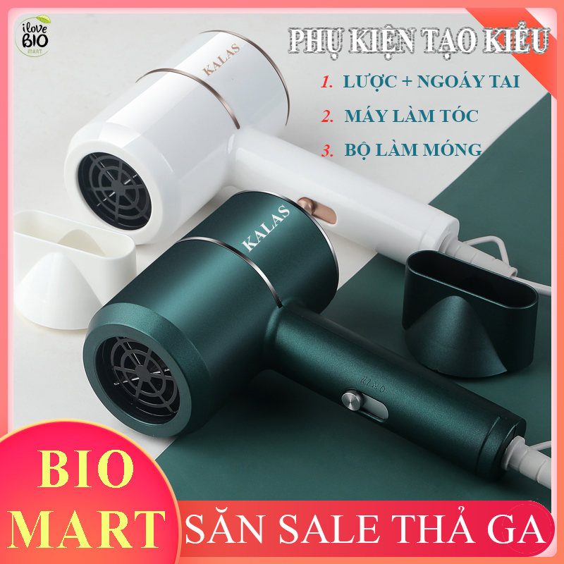 Máy Sấy Tóc Kalas Công Suất Lớn 2000W Có Phụ Kiện Máy làm tóc, Bộ bấm móng tay, Lược, Ngoáy tai – BIO175
