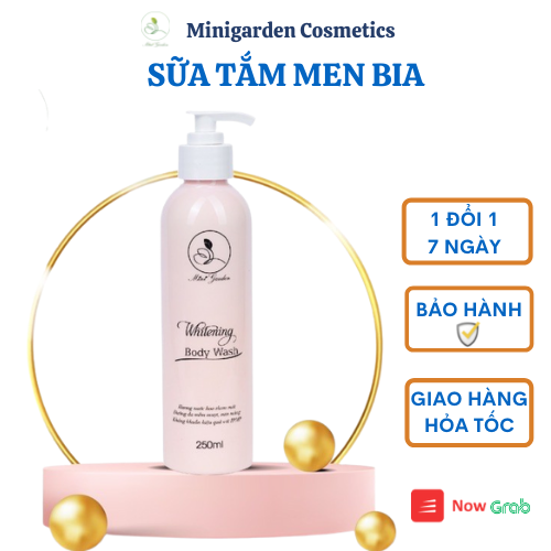 Sữa Tắm Men Bia Mini Garden dưỡng trắng da toàn thân 250ml