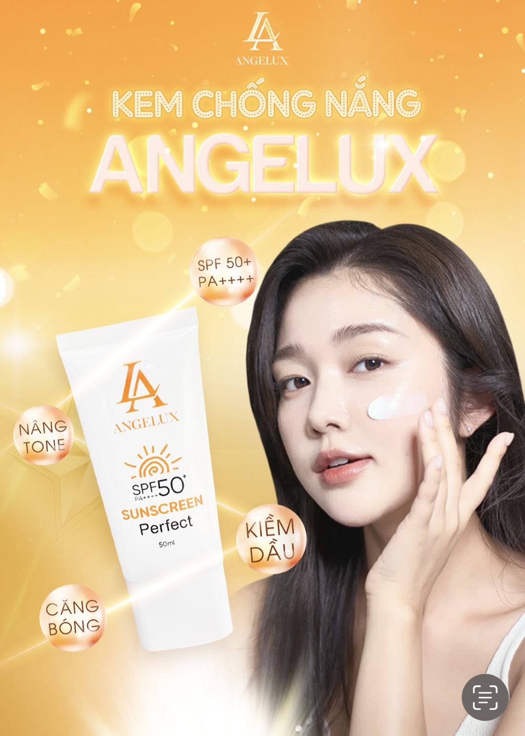 Kem chống nắng ANGELUX dưỡng da, dưỡng trắng - Sunscreen 24h FACE [TẶNG 1 Ủ MÔI ANGELUX]