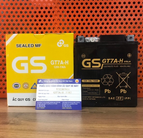 Bình Ắc Quy Khô GS GT7A (12V-7Ah) - Dành cho DYLAN 150, SH125 Italia, SH150 Italia, Old LEAD 125, PIAGGIOLIBETTY.