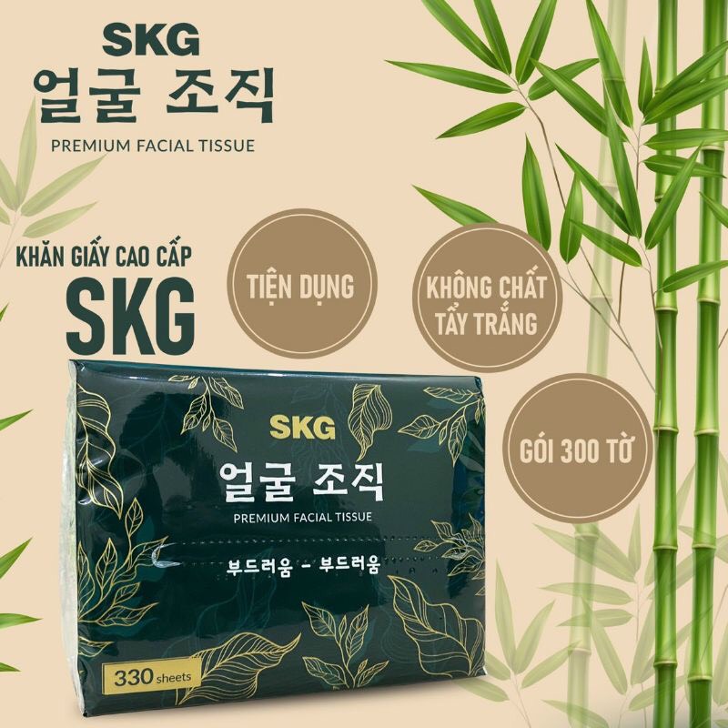 Thùng giấy ăn gấu trúc trà xanh hàn quốc cao cấp skg dai mịn. thùng 30 gói - 1 gói 330 tờ