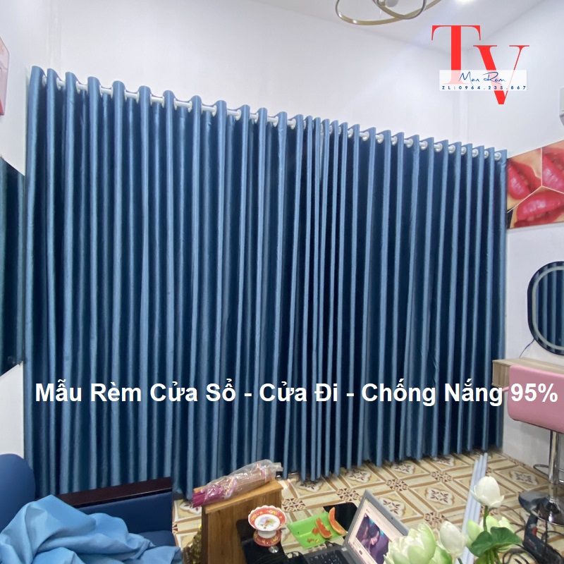 Rèm Cửa sổ, Rèm Cửa Chống Nắng Lưu ý: Sản phẩm đã may khoen tròn, chưa bao gồm thanh treo.