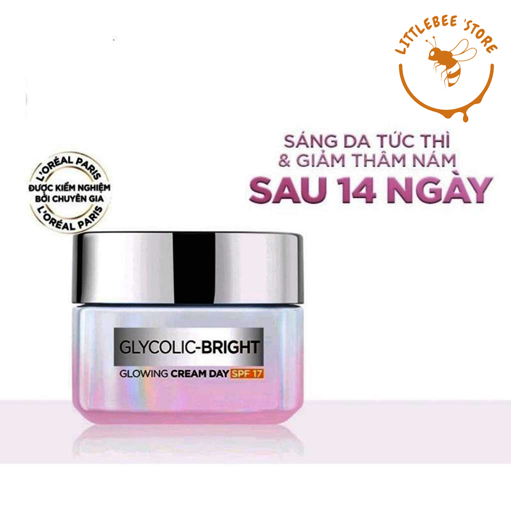 Kem dưỡng sáng da ban ngày loreal paris glycolic bright glowing cream day spf17 15ml