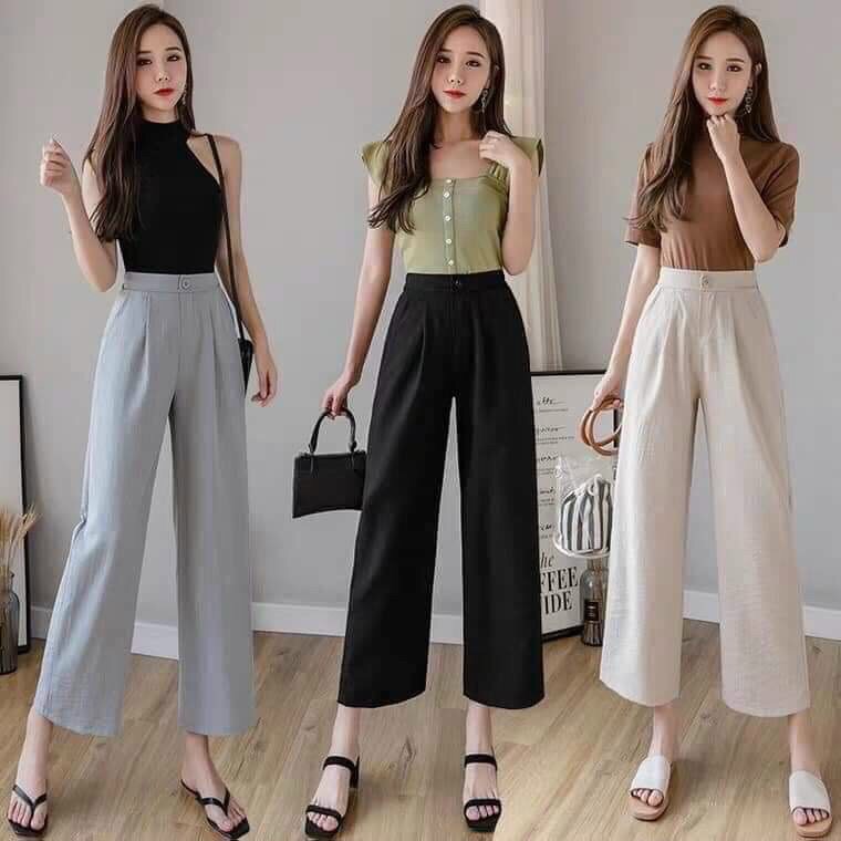 Quần xuông dài chất đũi