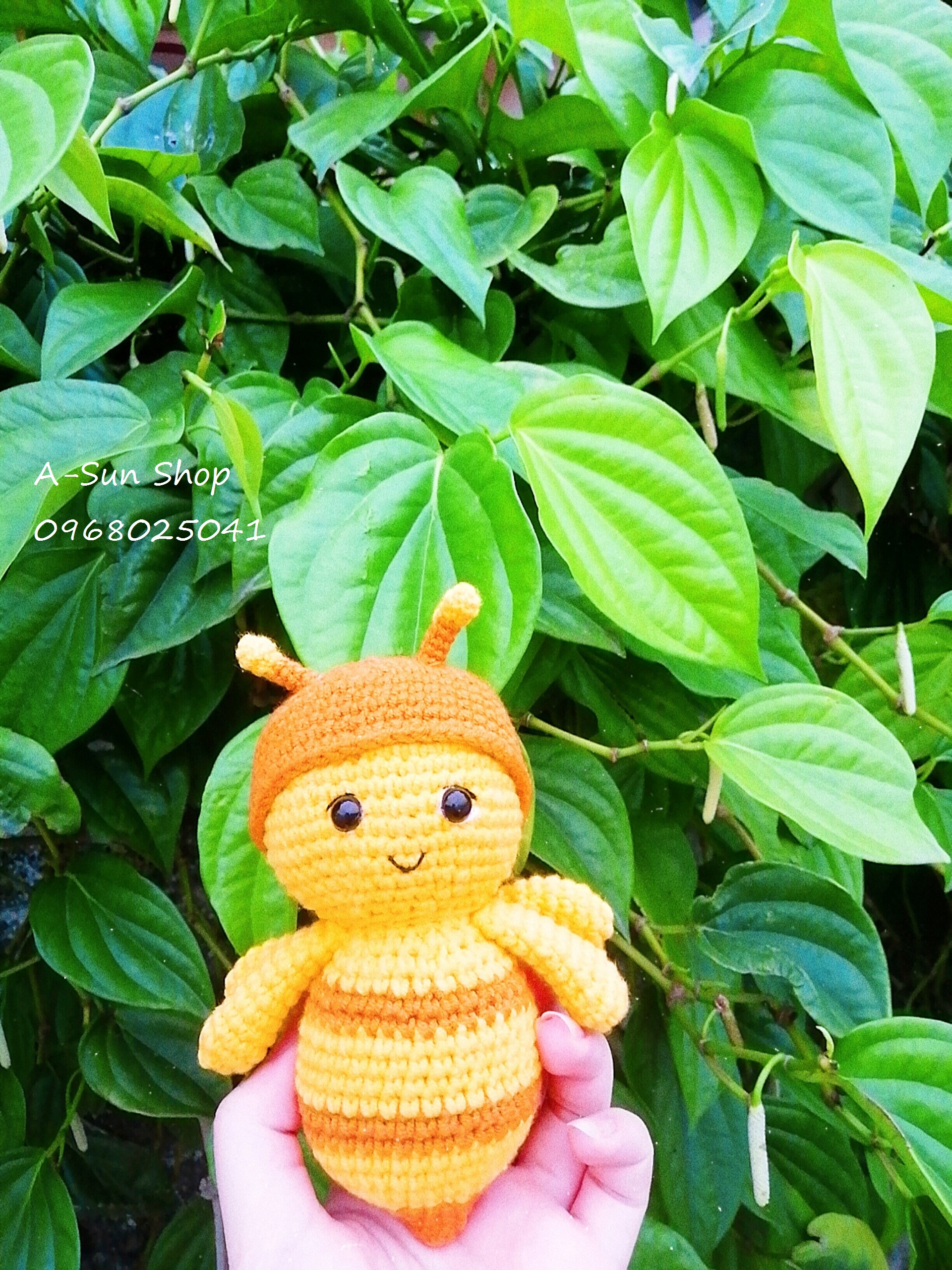 Móc khóa Đom Đóm Jack- J97-Móc len Handmade-Combo Đóm + Hoa hướng dương