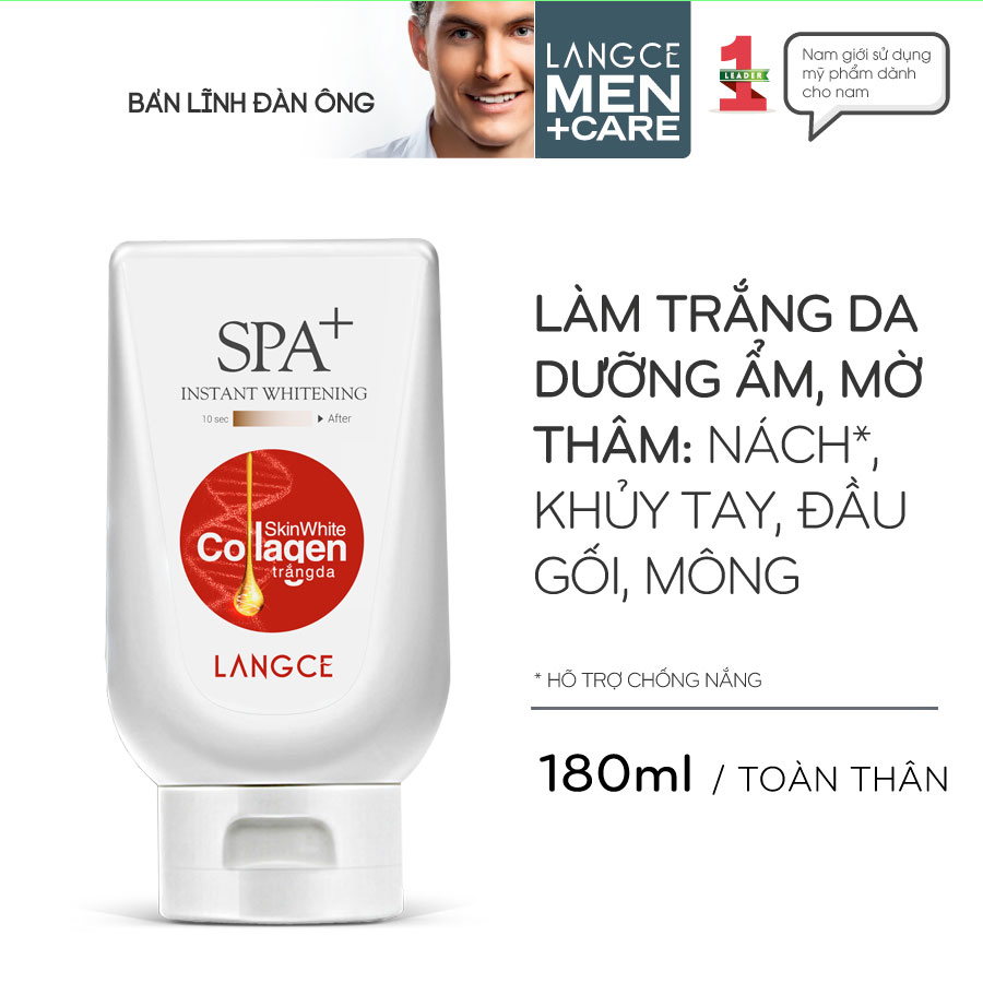 [HCM]COLLAGEN TRẮNG DA SPA+ CHỐNG NẮNG GIỮ ẨM NGỪA LÃO HÓA 180ml LANGCE DÀNH CHO NAM