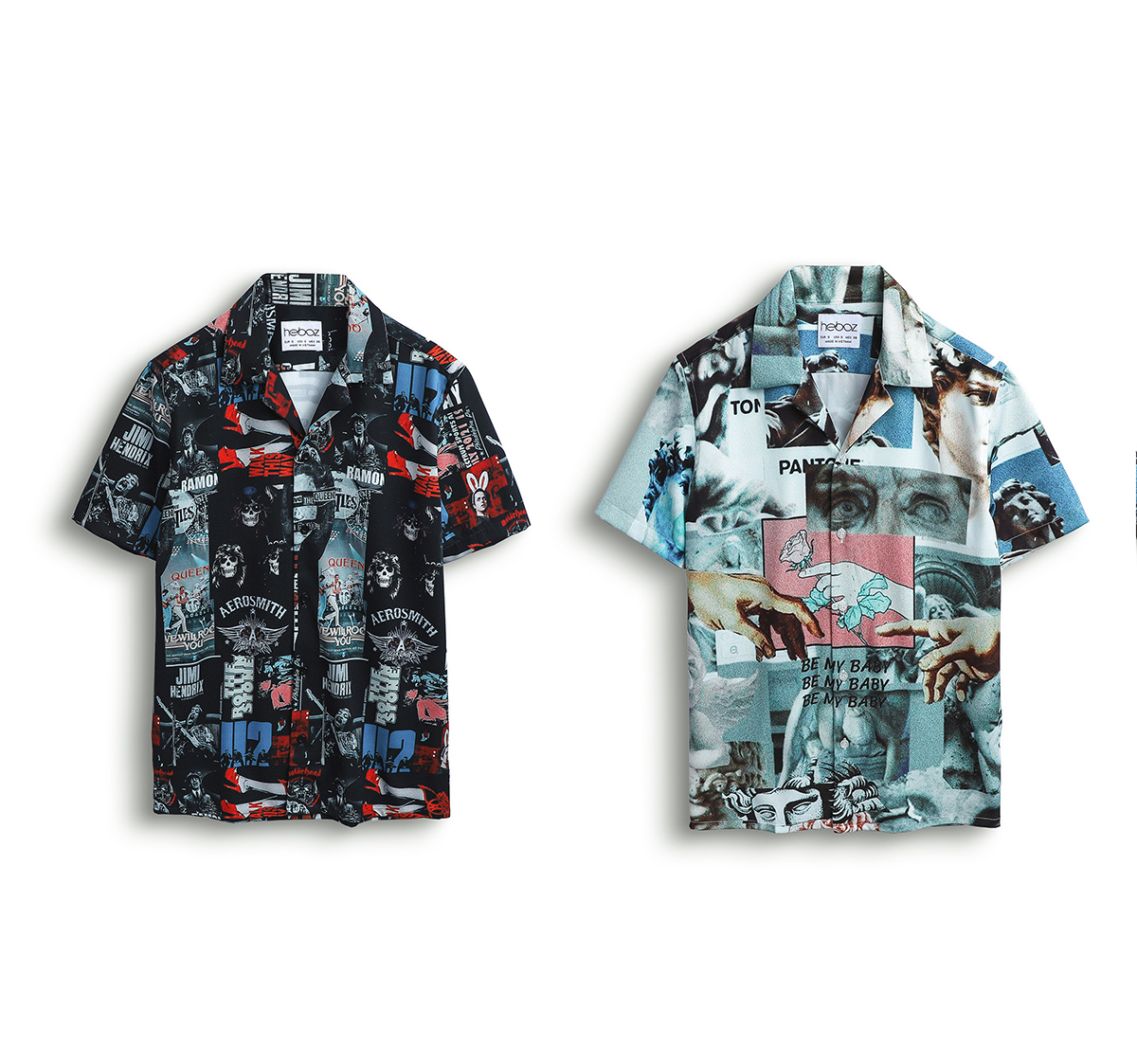 ÁO SƠ MI PIJAMA NAM HEBOZ FACE 2M cổ vest tay ngắn, chất gân xéo cao cấp mịn mát - 00000735