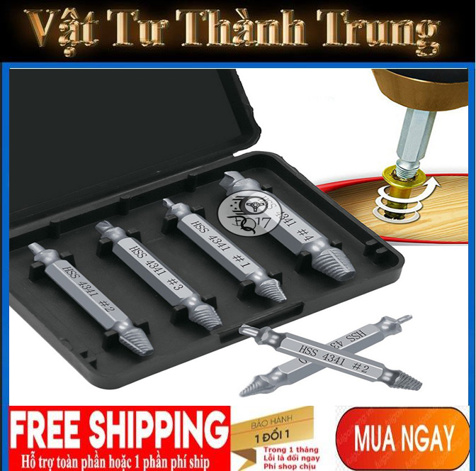 Bộ 4 mũi vặn ốc vít toét
