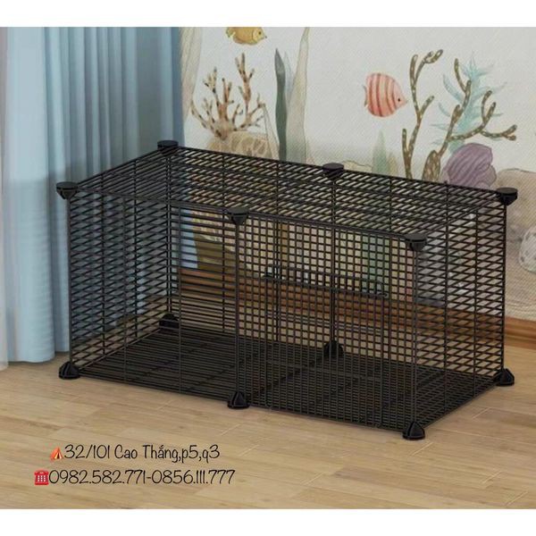 Bộ chuồng quây thú cưng 10 tấm lưới sắt - LƯỚI NAN DÀY, MẮT NHỎ