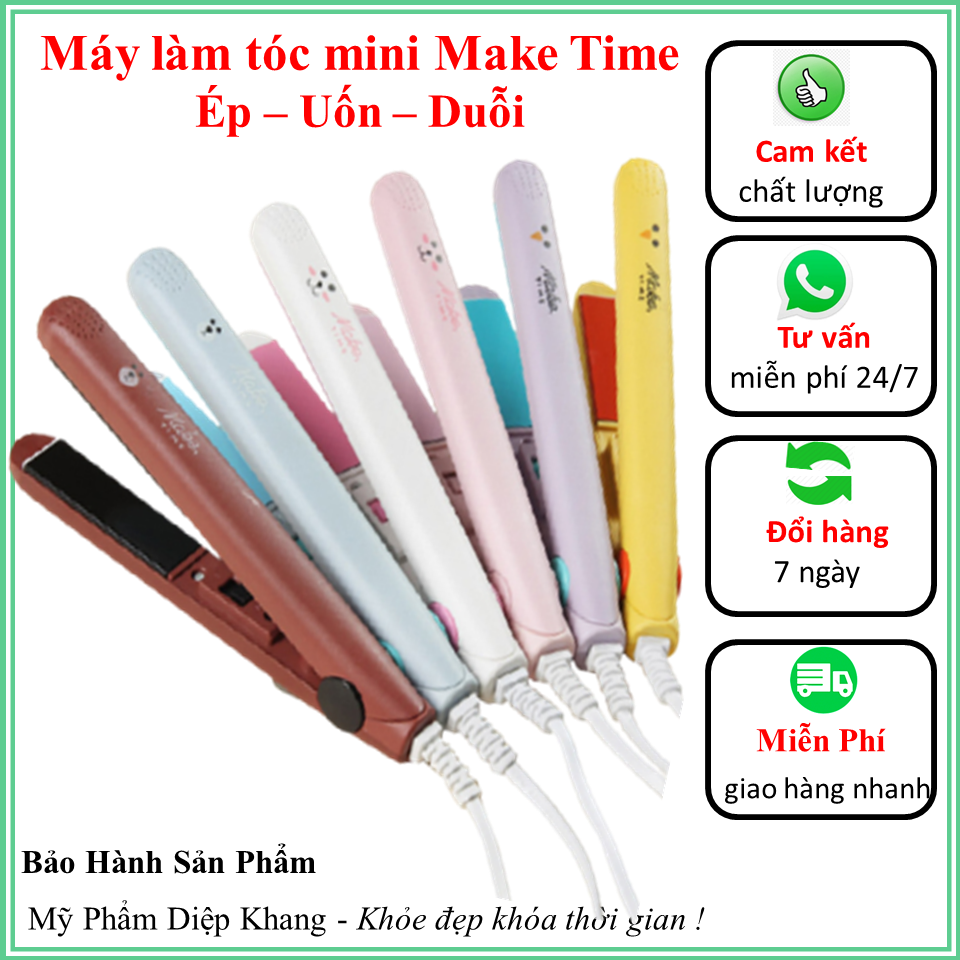 Máy làm tóc mini Make Time ép uốn duỗi làm xoăn 3 in 1 công nghệ hàn quốc