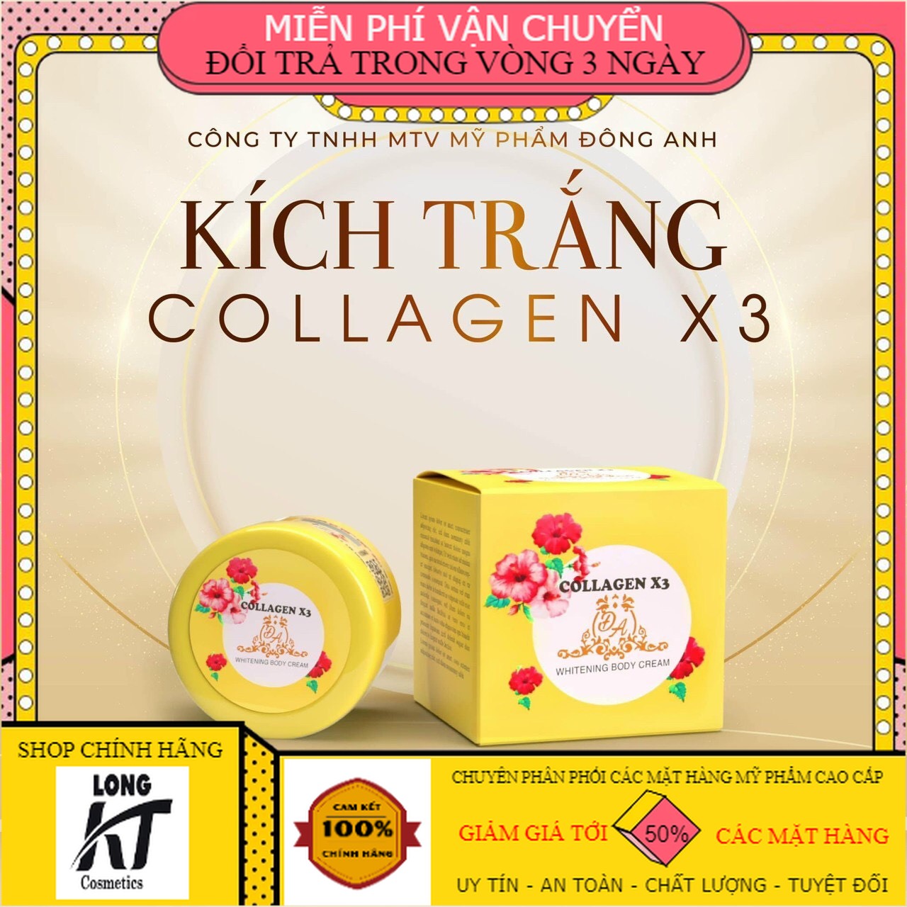 [Chính Hãng-Team cào] Siêu Kích Trắng COLLAGEN x3 - Mỹ Phẩm Đông Anh (Hàng Chính Hãng)