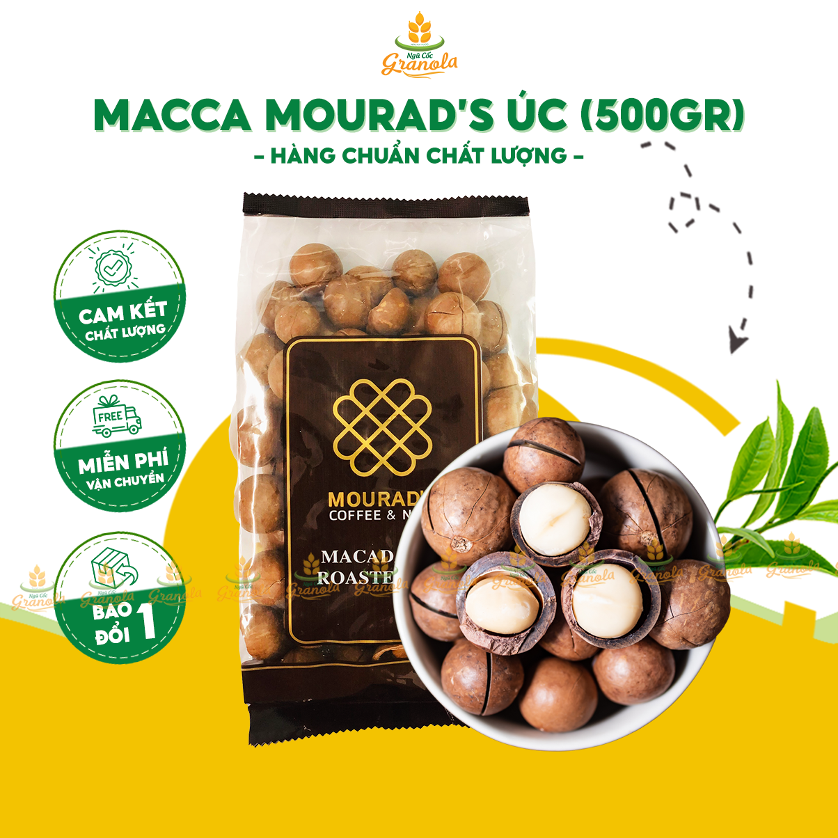 Mắc ca úc mourad's sấy khô macca nứt vỏ - hạt chắc, béo giòn, bao không hôi dầu -