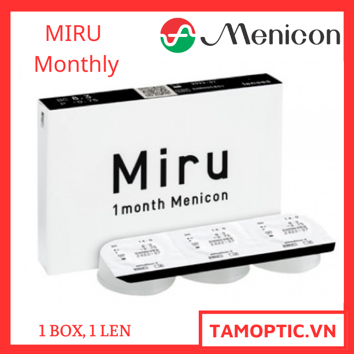 Menicon Miru 1 Month silicon hydrogel 1piece/1miếng Kính áp tròng 1 tháng