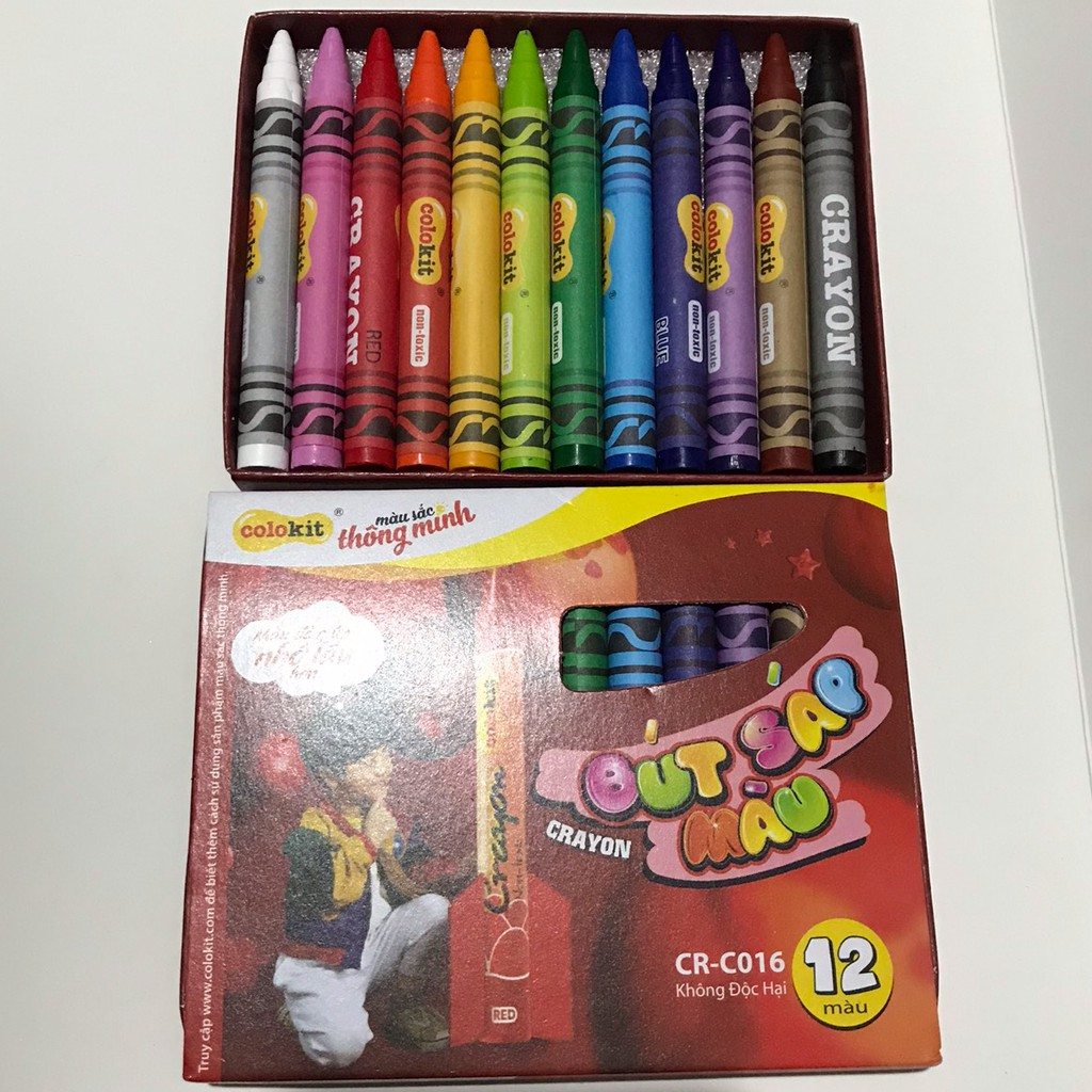 1 Hộp Bút Sáp Màu 12 Màu Thiên Long