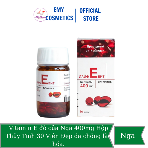 Vitamin e đỏ 400mg nga hộp thủy tinh 30 viên