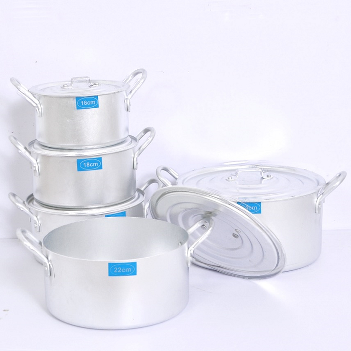 Bộ Nồi Nhôm Cao Cấp 5 Cái 16cm 18cm 20cm 22cm 24cm