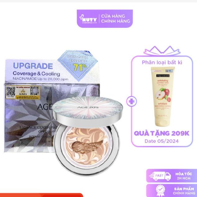 Phấn tươi age20's essence cover pact original ex intense cover spf 50+/pa +++