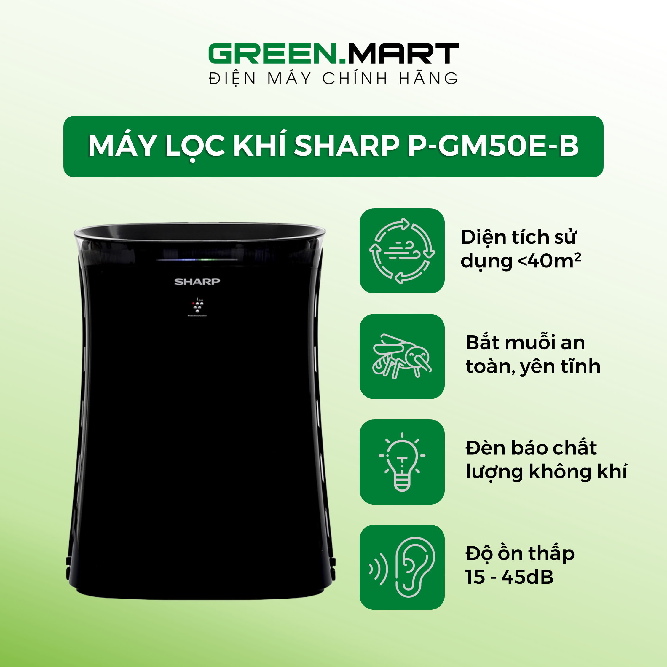 Máy lọc không khí và bắt muỗi sharp fp-gm50e-b